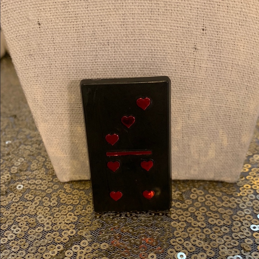 Vintage A.G.C Black Domino with Red Hearts